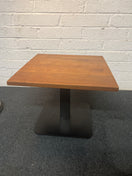 Switch Dark wood 60x60 square dining table with metal base 3 image