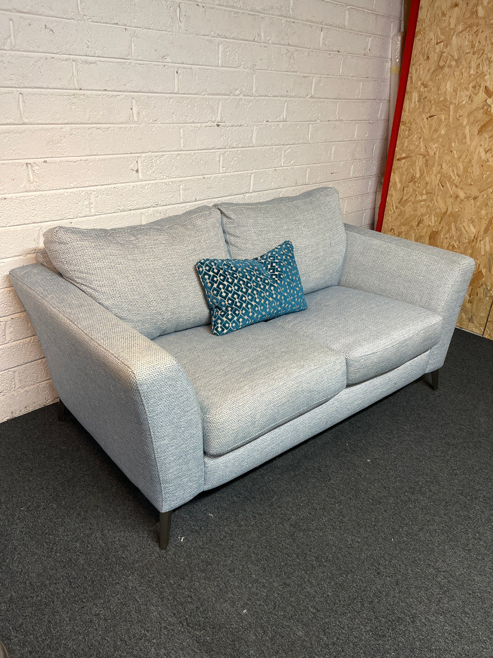Small light blue and grey mix fabric office chair 3225