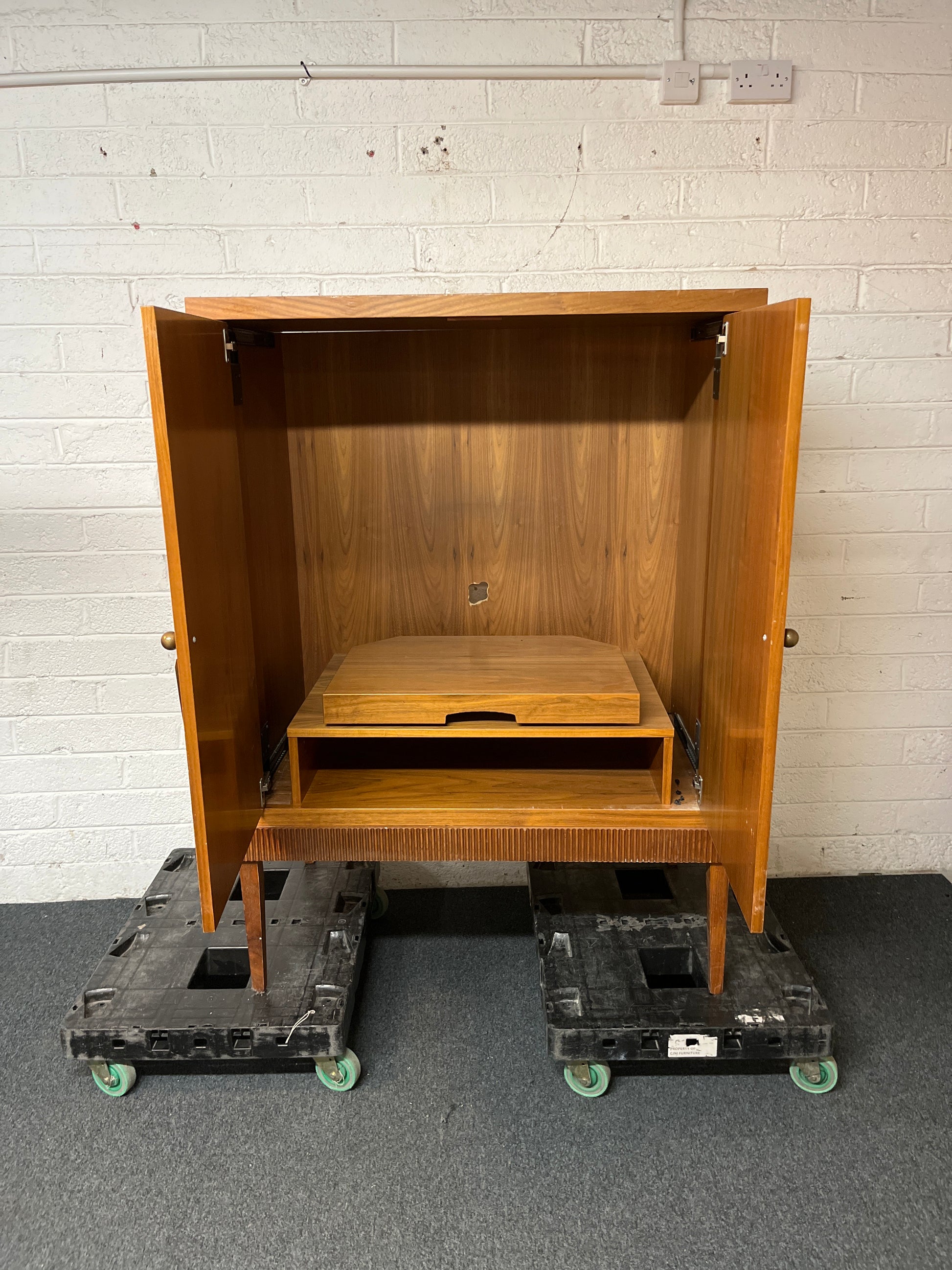 tall cherry 2 door tv unit (H 146 x W 105 x D 60 cm) 1325