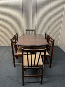 Switch Rossmore mahogany rectangular extendable dining table with 6 no. matching chairs with brown fabric seat cushions (L 128 -170 cm x W 87 cm) 2425 2 image