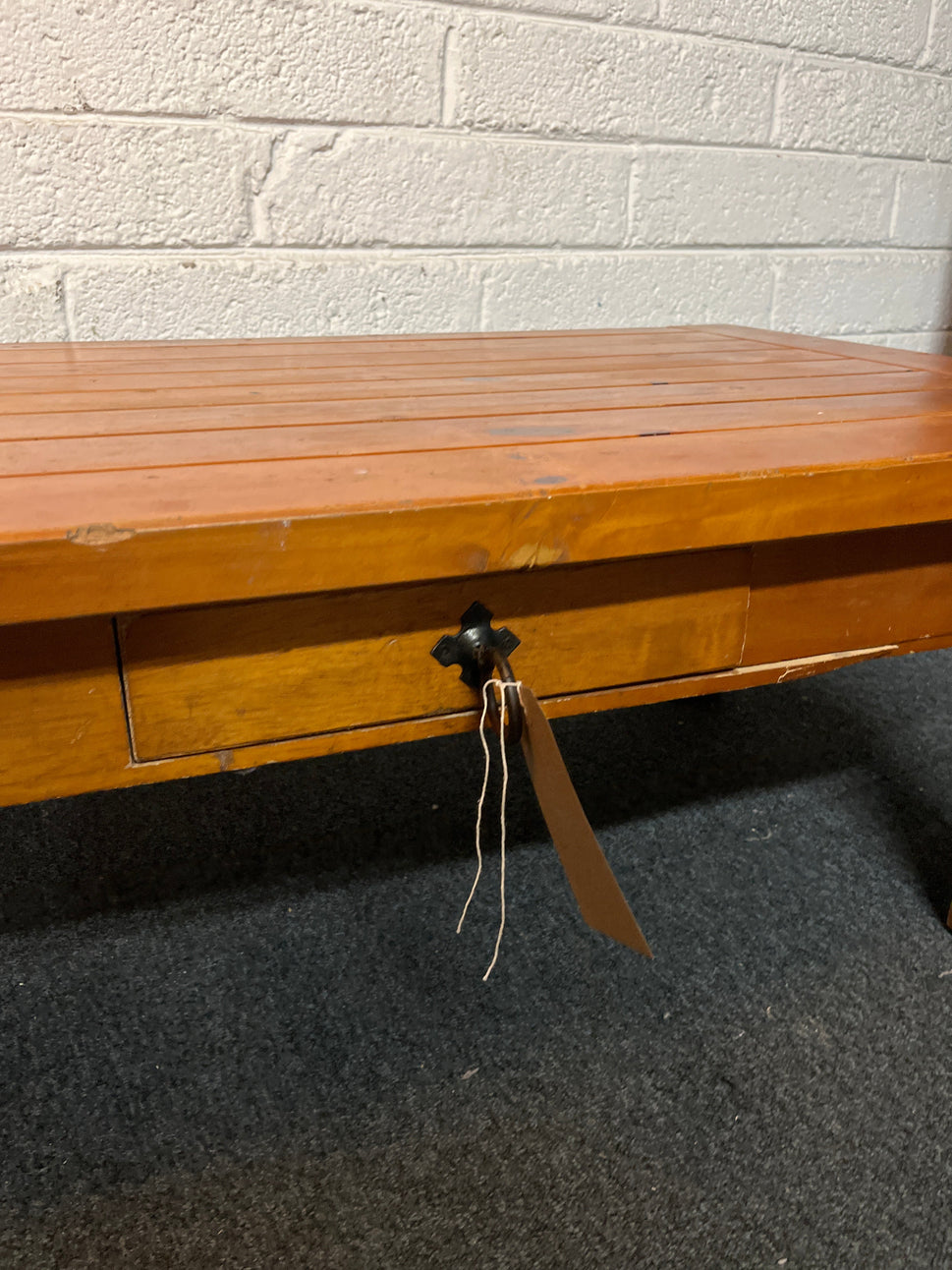 low pine 1 drawer coffee table (H 65 x W 90 x D 45 cm) 3225