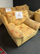 Switch 3+1+1 mustard fabric, mixed pattern sofa suite in excellent condition  1225 3 image
