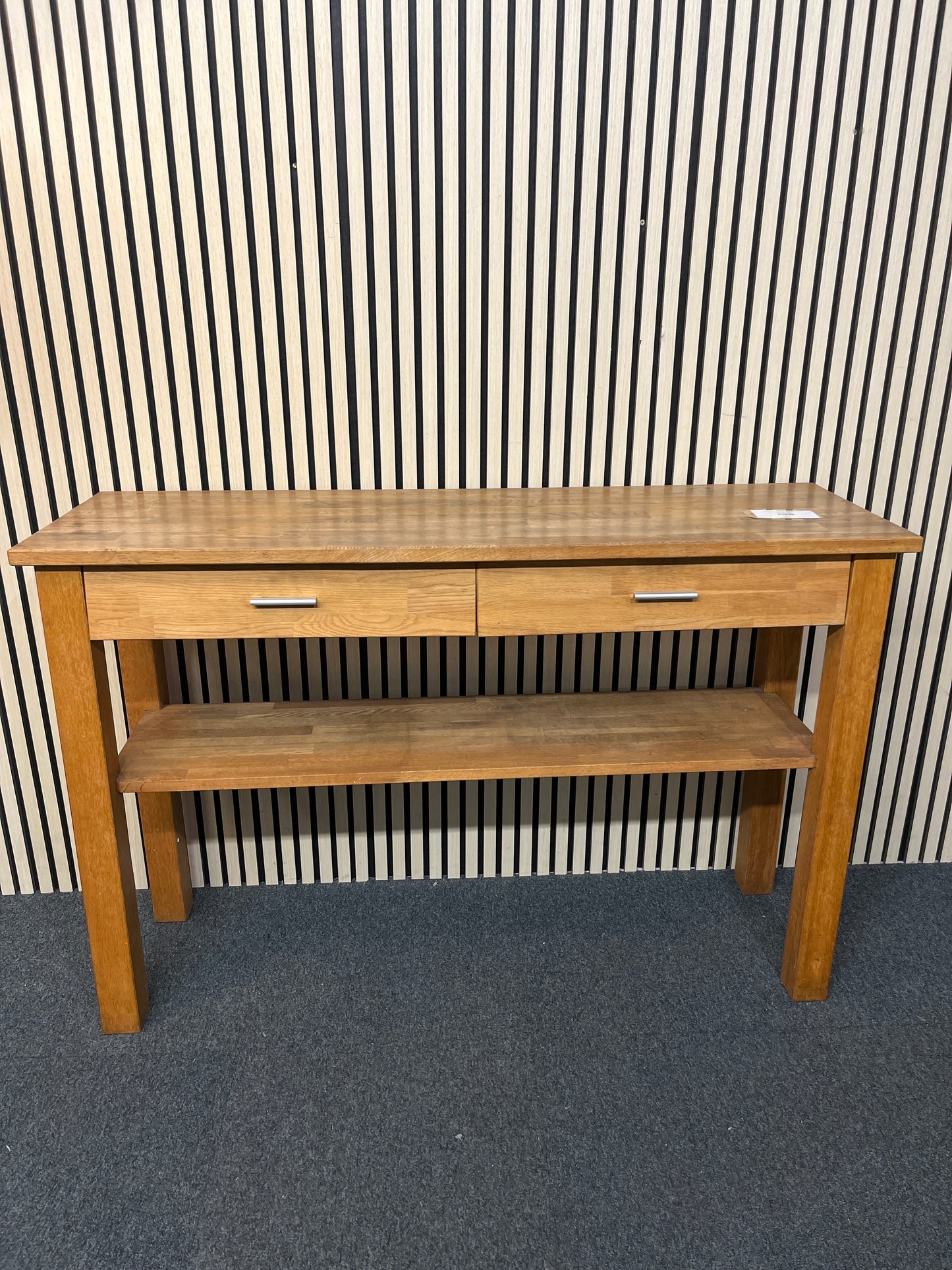 Solid wood large long 2 drawer console table (H 88 x W 135 x D 44 cm)