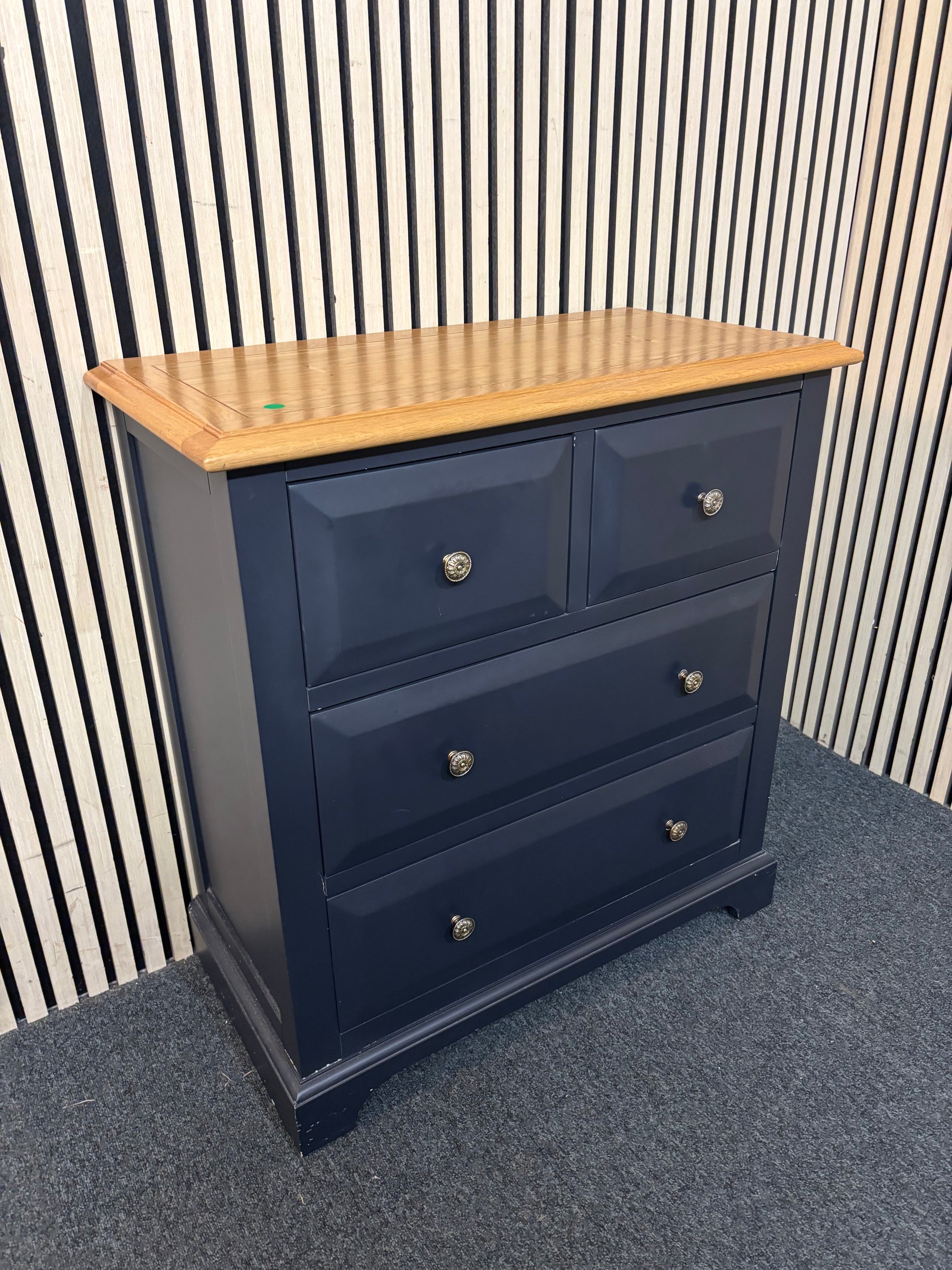 Solid oak and grey painted 2+2 chest of drawers (H 85 x W 80 x D 40 cm) 43598