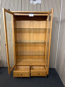 Switch Solid oak display cabinet with glass doors,base drawer and internal lighting (h 183 x w 100 x d 40 cm)  44286 3 image