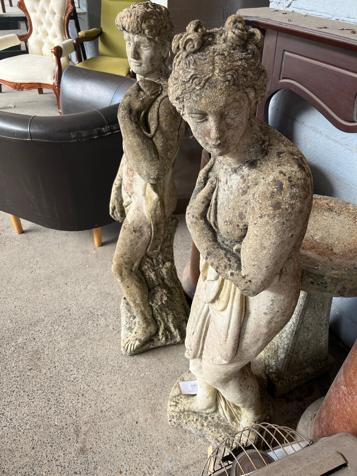 Set of Male and Female concrete classical garden features (Heights 115 cm)  44351