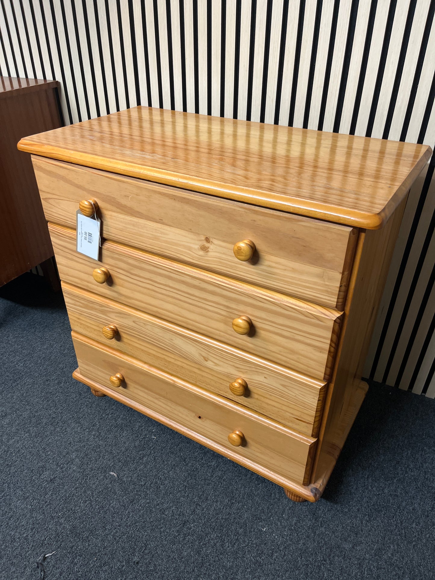 Solid pine 4 drawer chest of drawers (H 80 x W 80 x D 45 cm) 2325