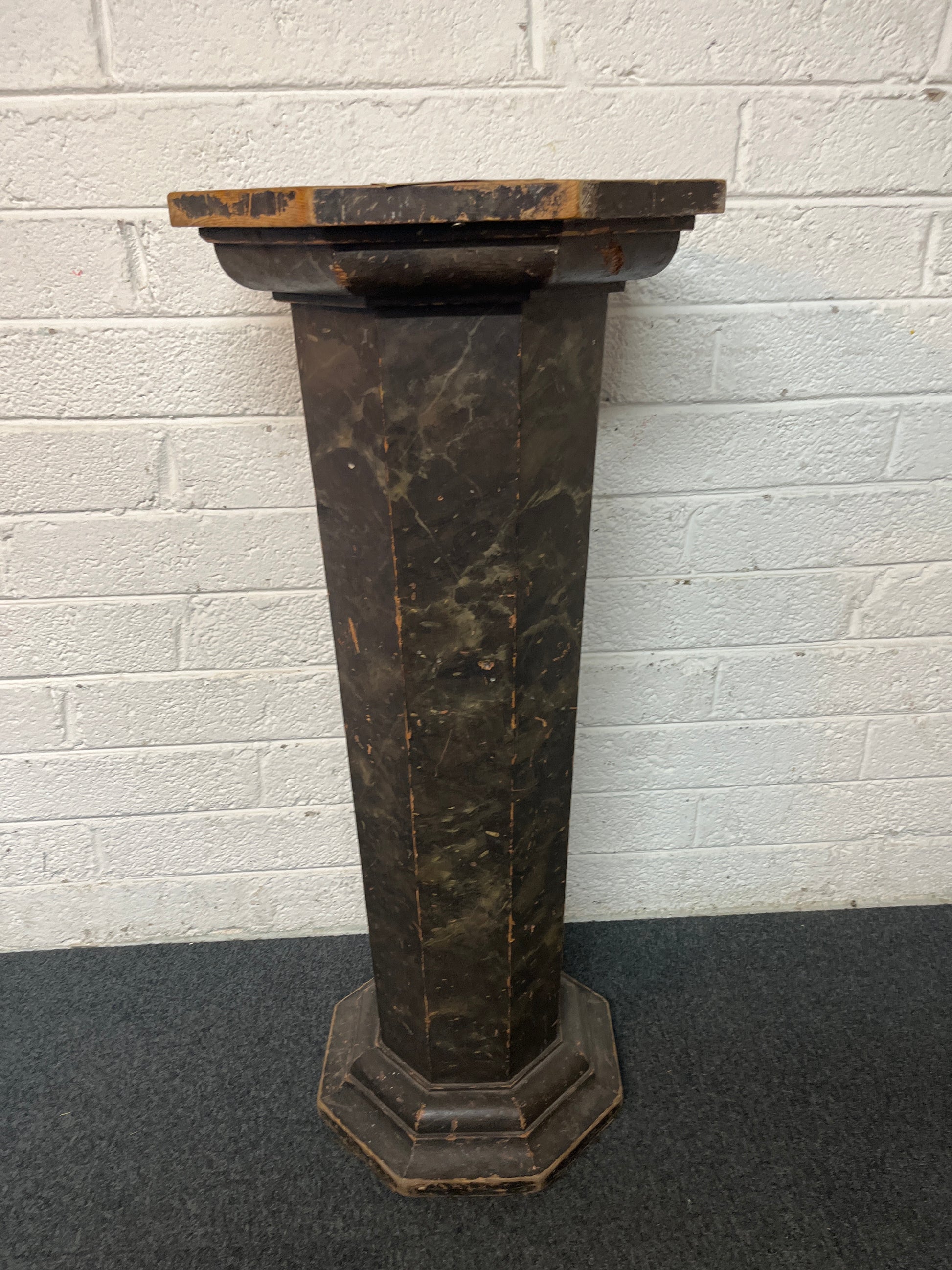 Solid dark wood stained 50p shade plant stand (H 106 x W 45 x D 45 cm) 1325