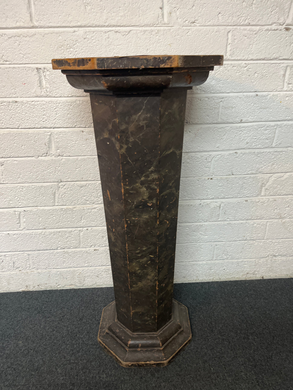 Solid dark wood stained 50p shade plant stand (H 106 x W 45 x D 45 cm) 1325
