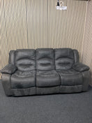 Switch 3 seater grey microfibre recliner sofa (215 cm wide) 3325 2 image