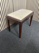 Small mahogany framed stool with cream fabric seat  44631
