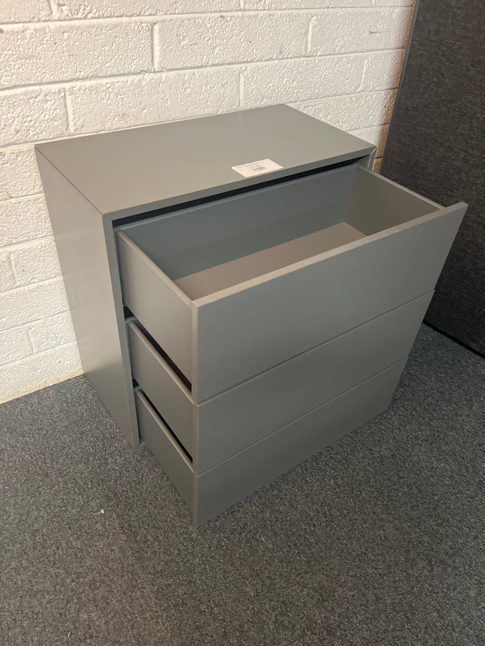 Tall Eket 3 drawer grey laminate chest of drawers 700Wx700Wx350D 2225