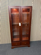 Switch Tall dark wood stained 2 glass door display unit (H 84 x W 127 x D 46 cm) 3325 2 image