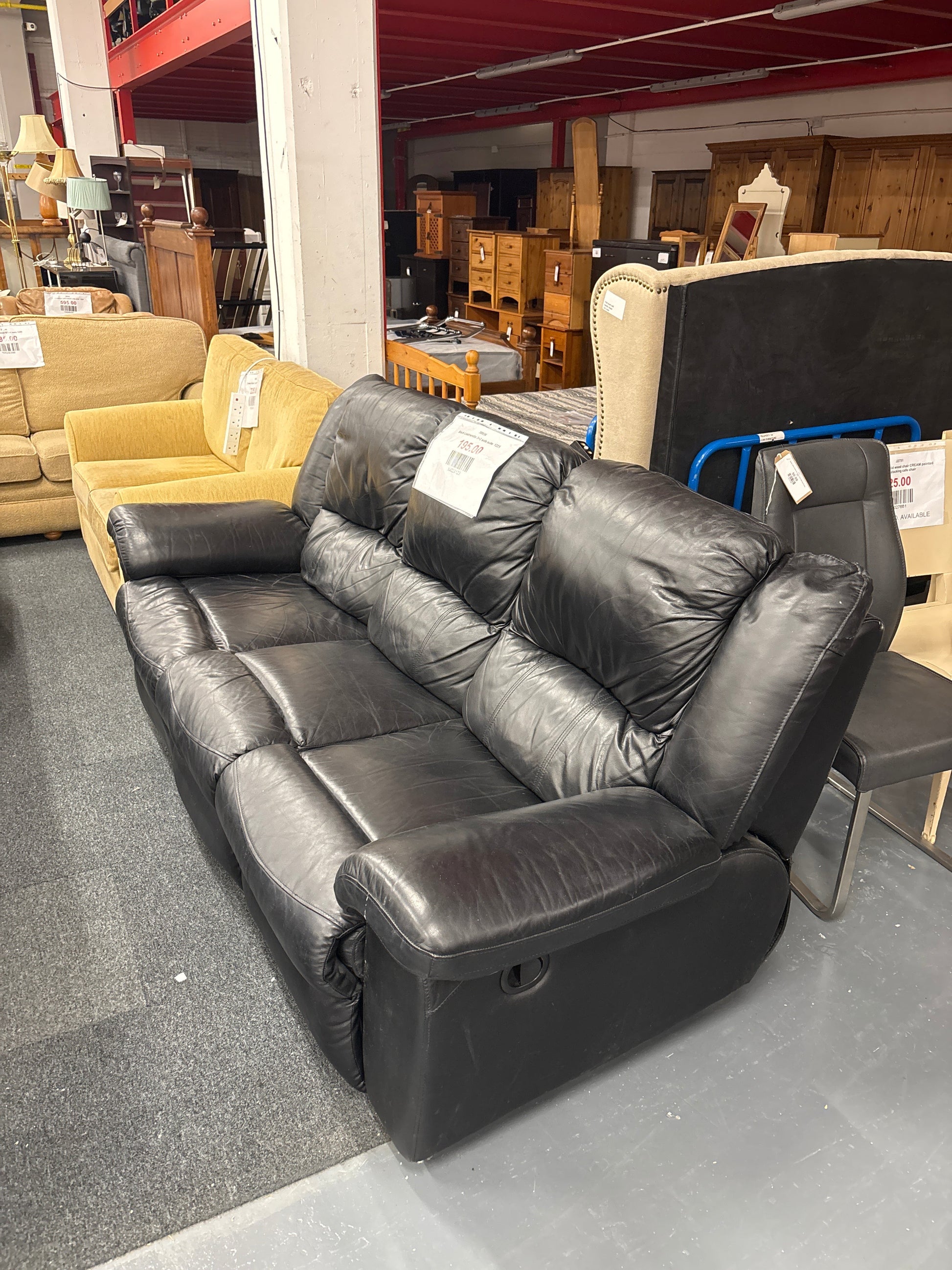 Black Leatherette 3+2 sofa suite  1225