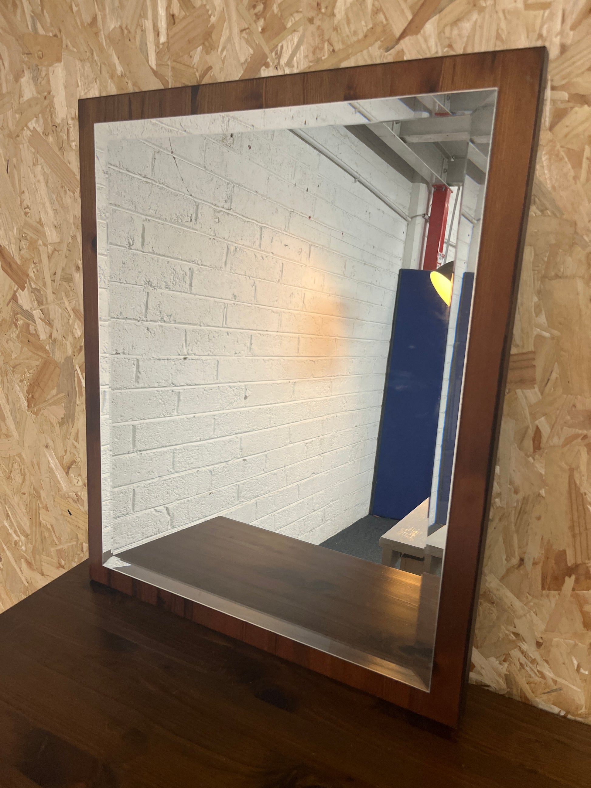 stained pine portrait mirror  1325