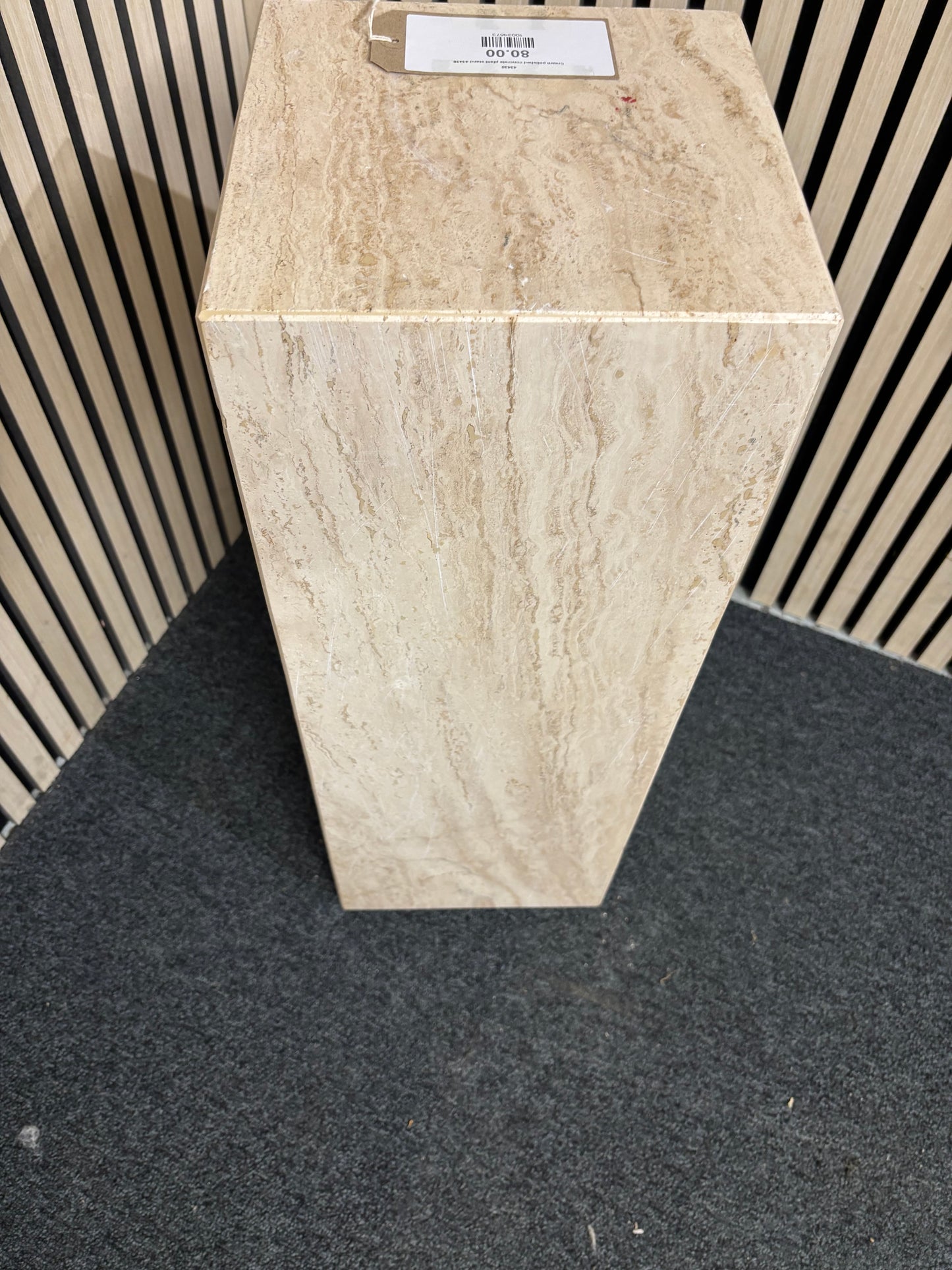 Cream polished concrete plant stand 43430