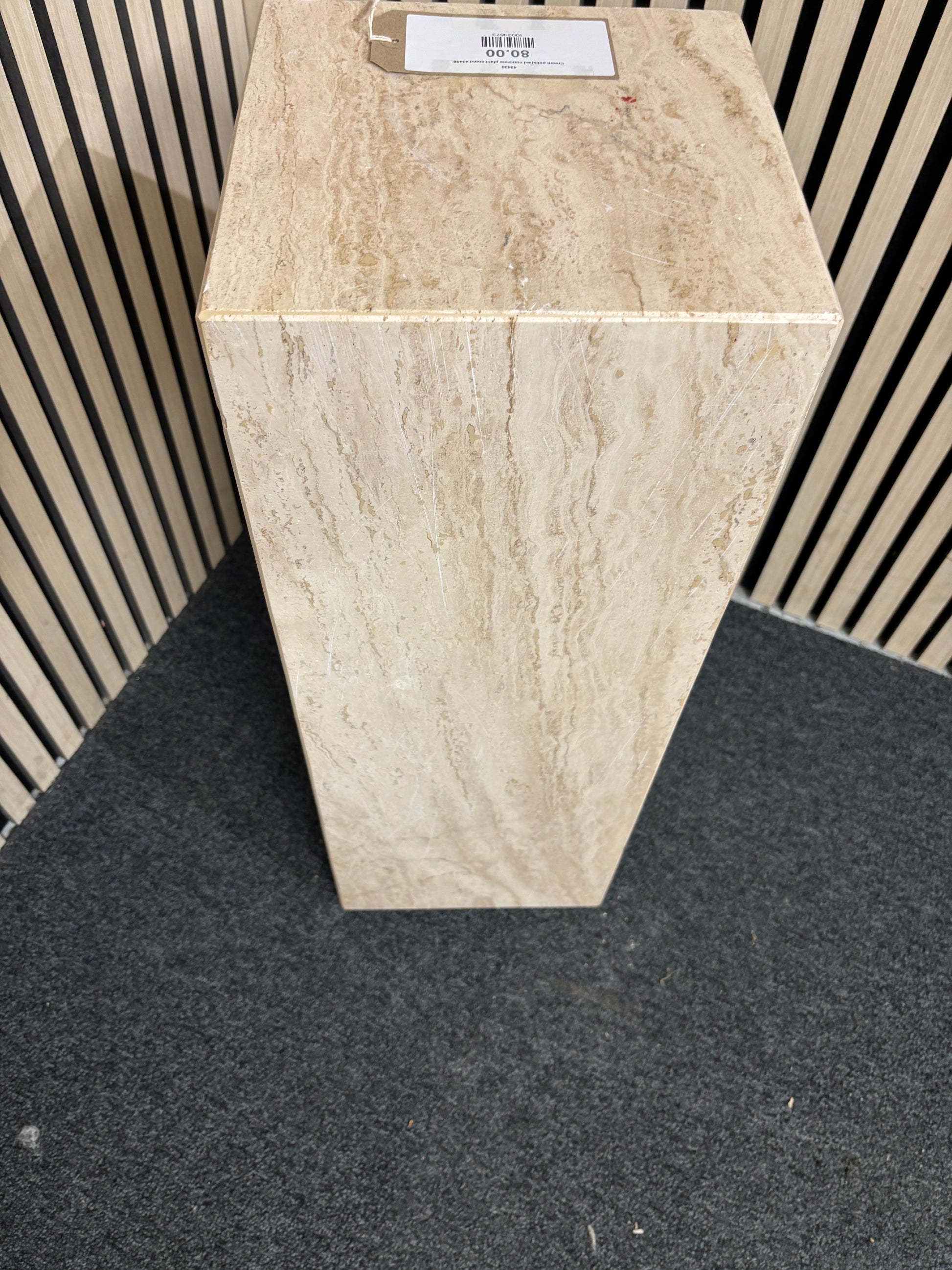 Cream polished concrete plant stand 43430