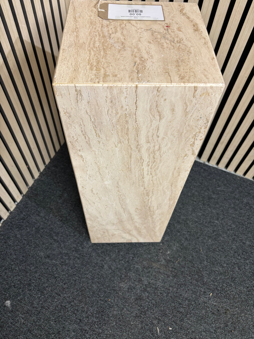 Cream polished concrete plant stand 43430