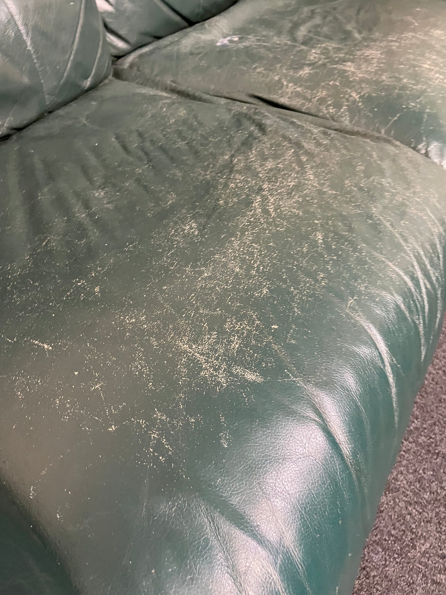 3+1+1 dark green soft leather suite  2425