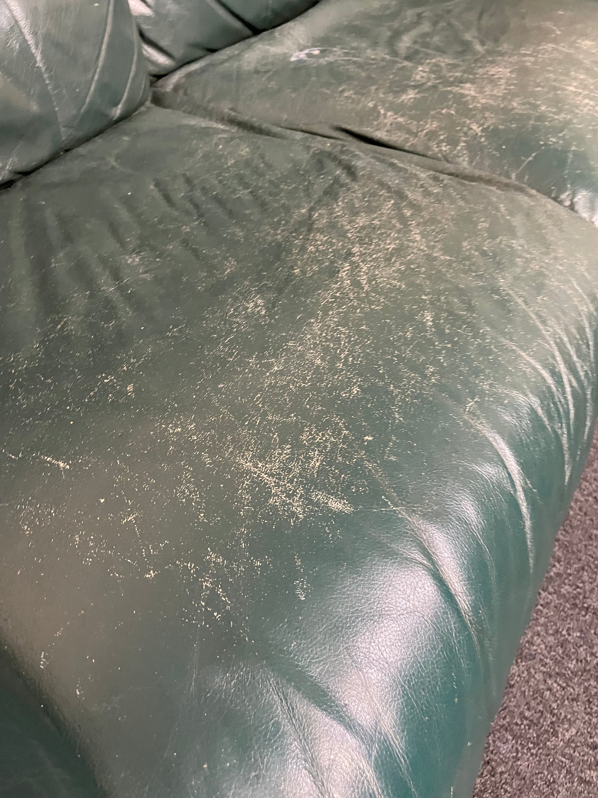 3+1+1 dark green soft leather suite  2425