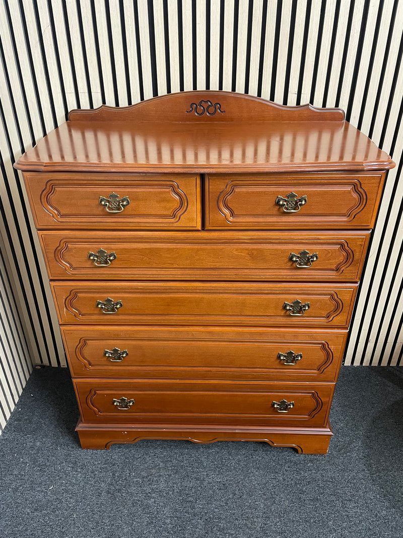 Rossmore 4+2 tall mahogany chest of drawers (H 105 x W 90 x D 45 cm)  44669