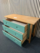 Switch Solid Pine teal painted 3 drawer chest of drawers (H 68 x W 101 x  D 43 cm) 43406 3 image