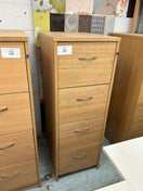 Switch Wooden 4 drawer filing cabinet with silver handles 1360mm high  (1360H x 480W x 650D) 3 image