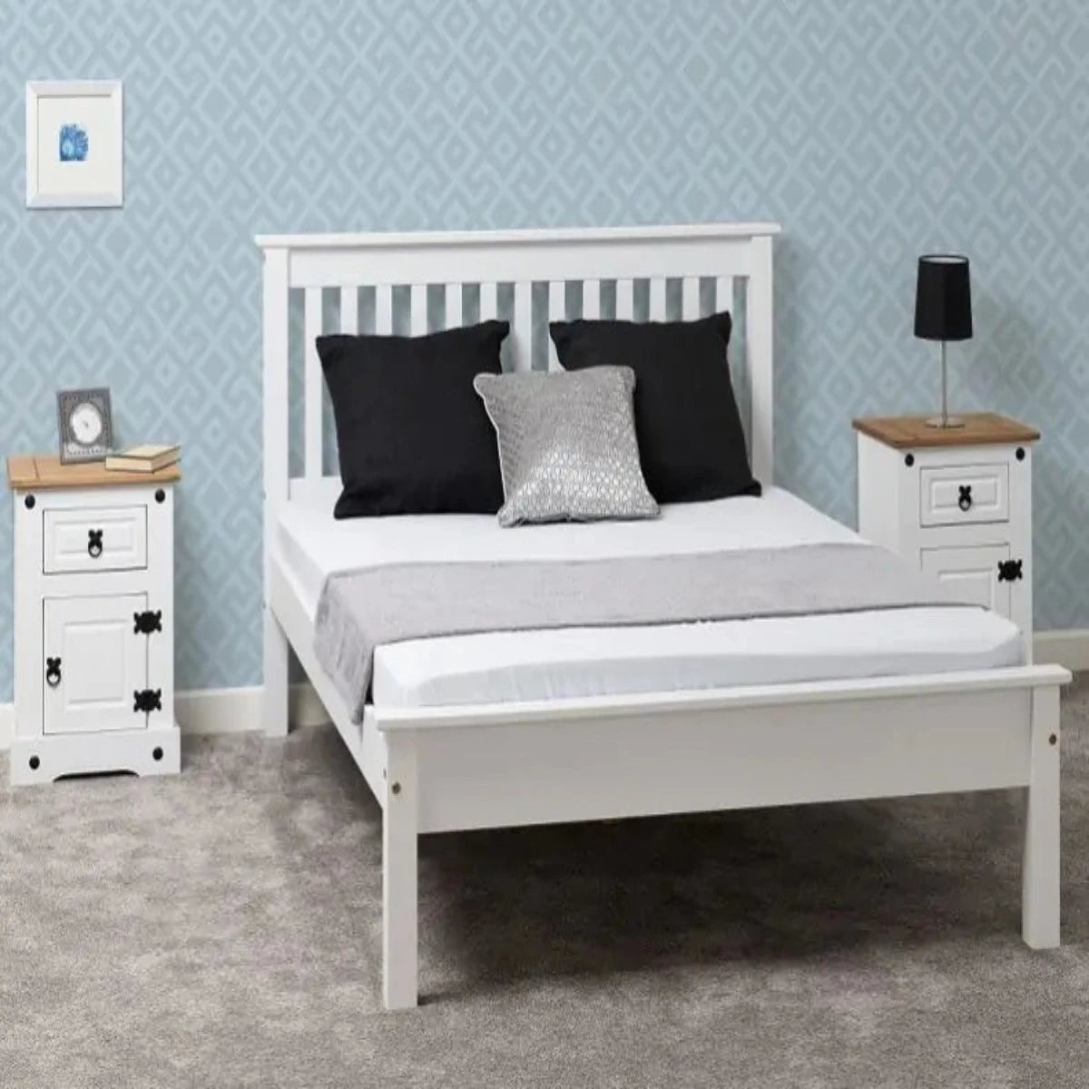 NEW Monaco 4ft low end bed frame in white