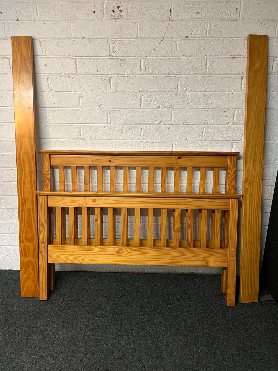 4ft 6 high end pine bed frame 2225