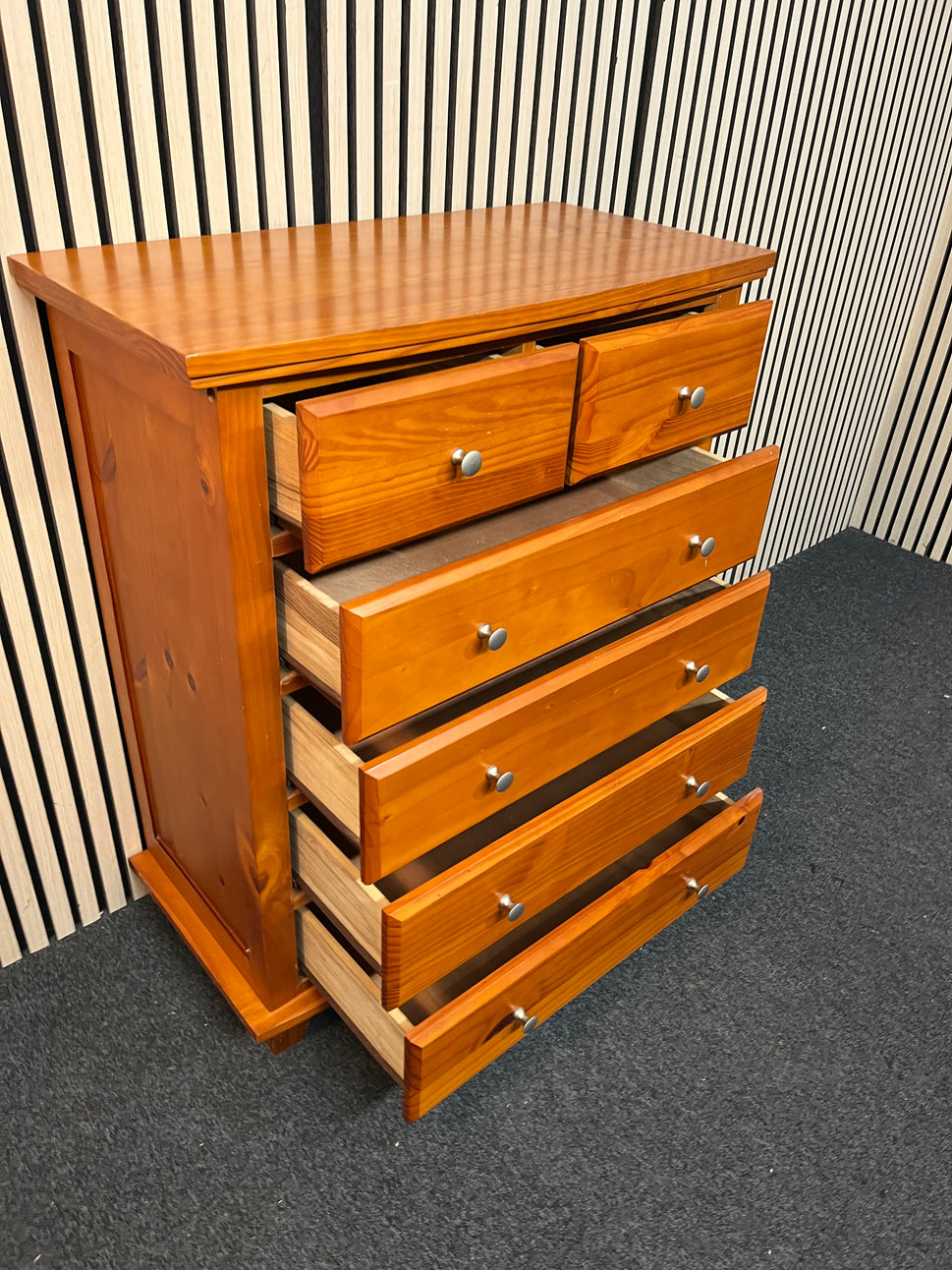 4+2 tall solid pine chest of drawers (H 97 x W 80 x D 40 cm) 3126