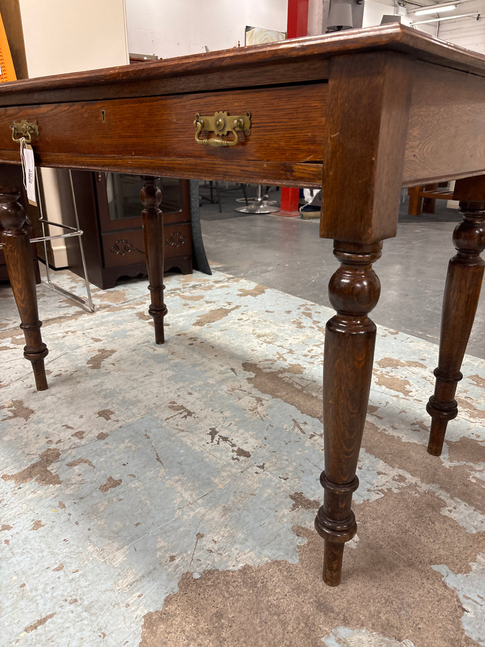 Oak stained 1 drawer console table H 770 x W 1080 x D 560 mm 2125