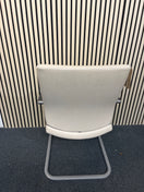 Switch Cream leather meeting chair with chrome canitilever frame 3 image