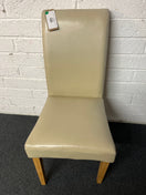 Switch Cream leather high back dining chair, solid wood frame 2225 2 image
