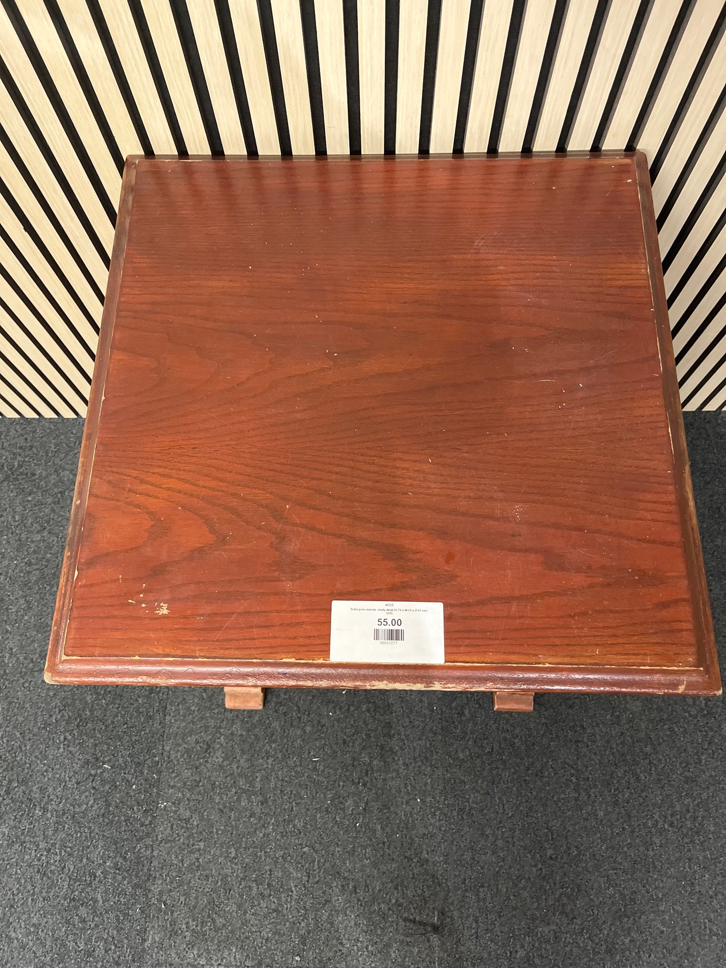 Solid pine stained  study desk (H 74 x W 61 x D 61 cm) 3325