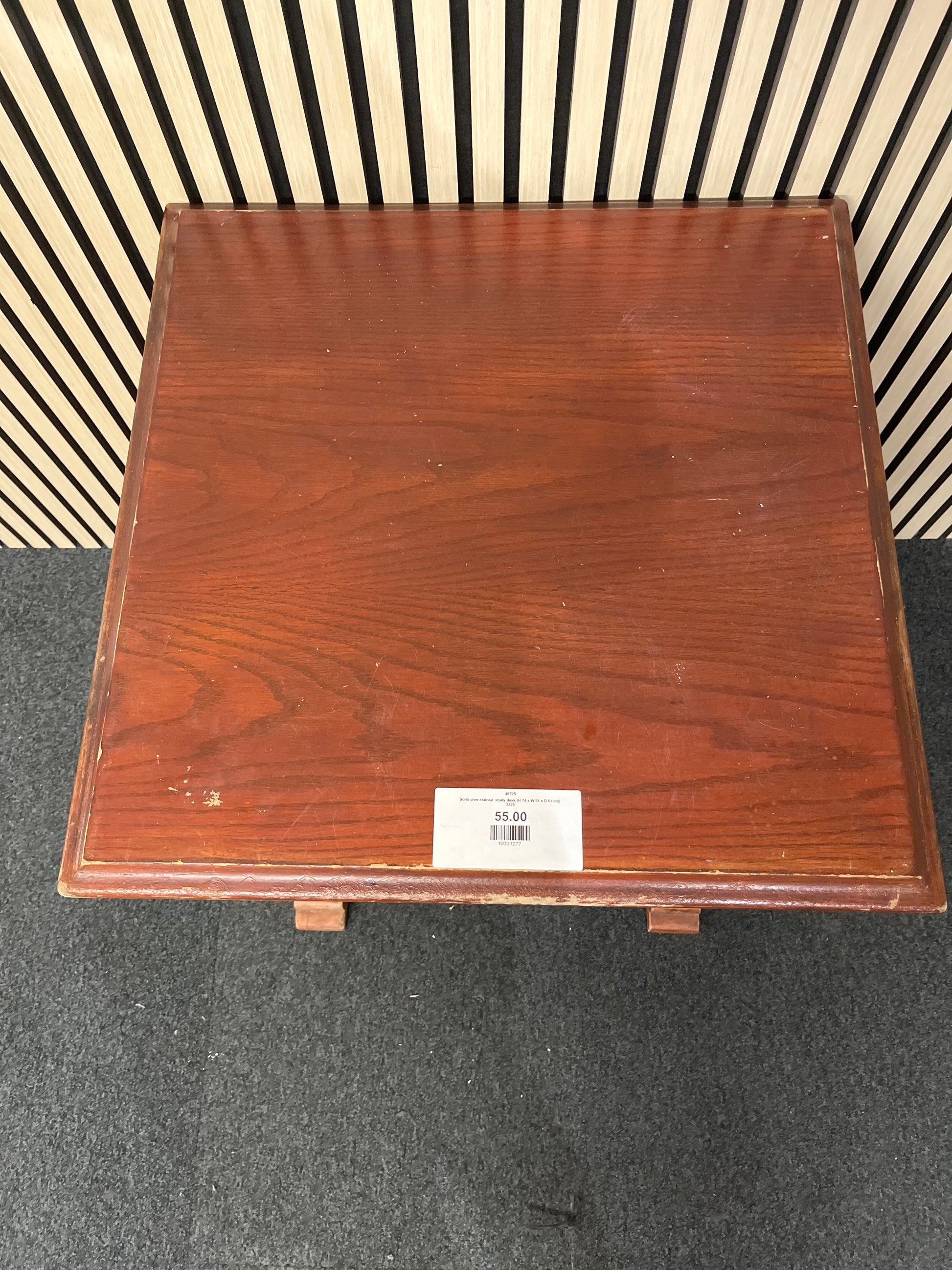 Solid pine stained  study desk (H 74 x W 61 x D 61 cm) 3325