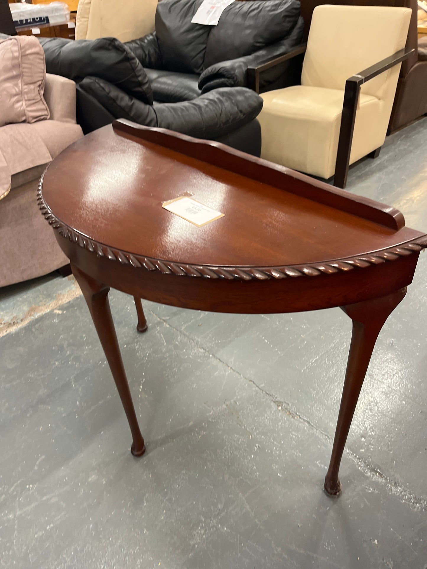 Mahogany half moon console table  2125