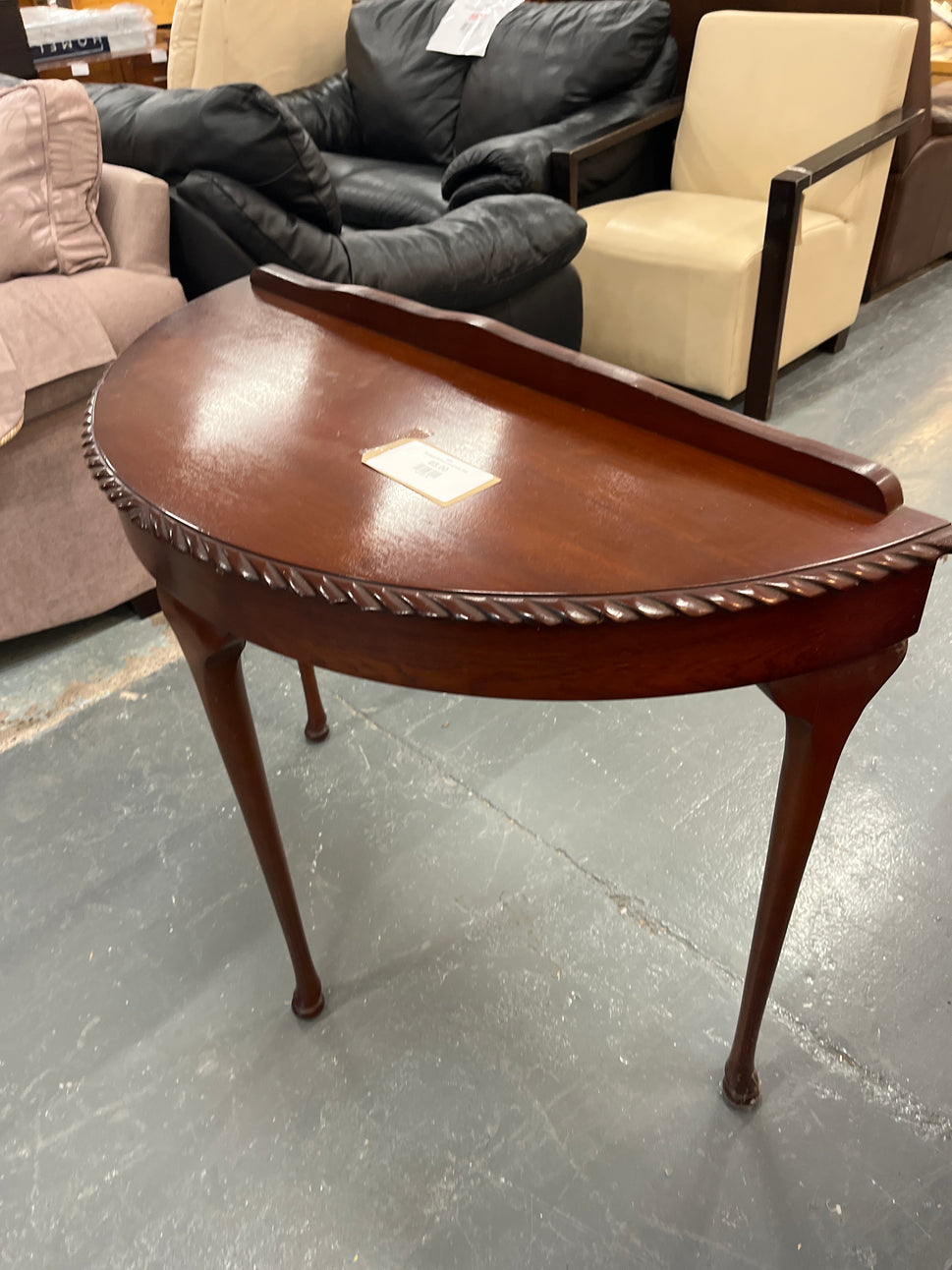 Mahogany half moon console table  2125