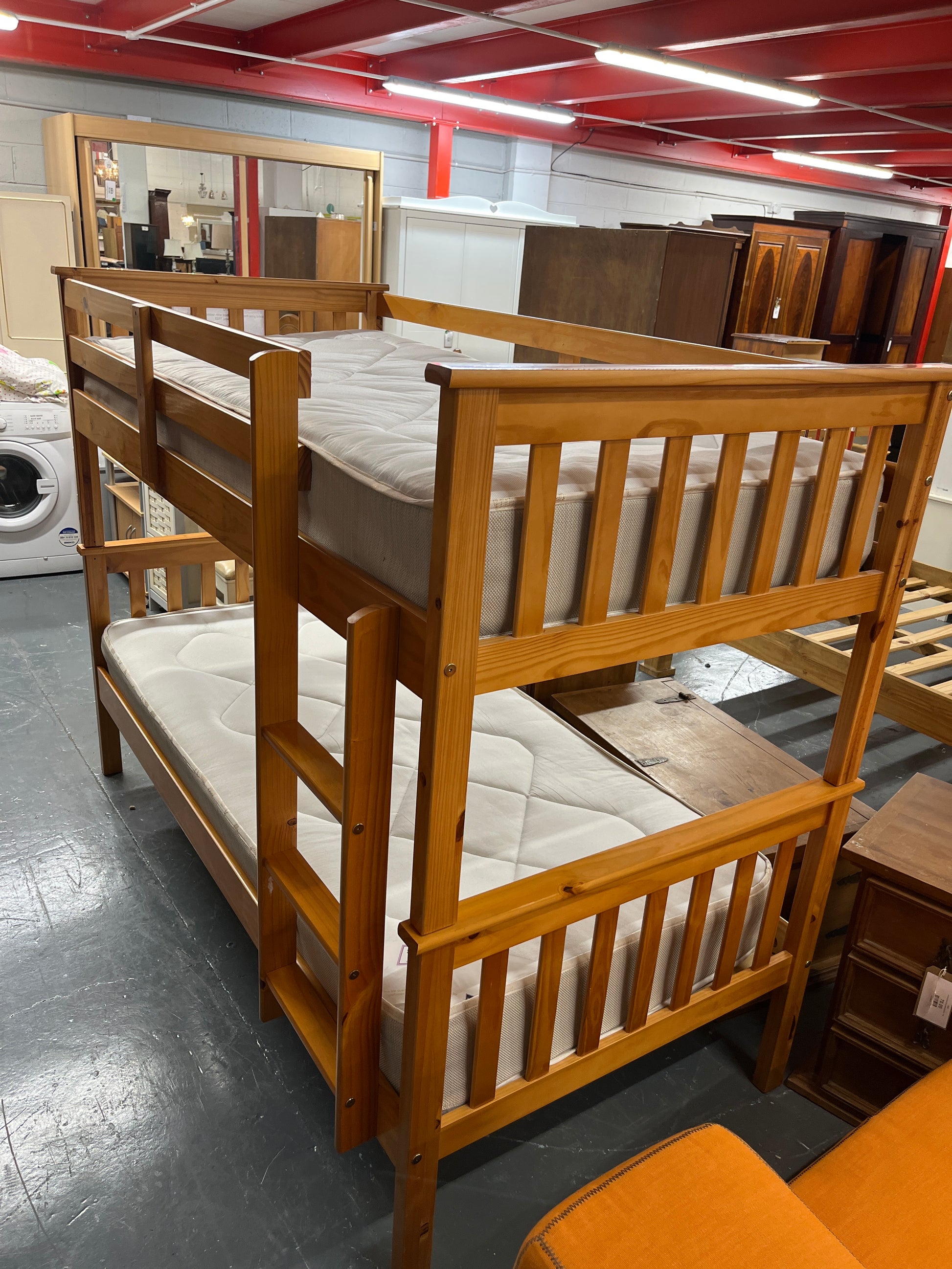 3ft solid pine framed bunk bed with ladder (includes 2 mattresses) 1325