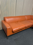 Switch Real brown leather corner suite with silver legs (2.5 meters each side) 3325 2 image
