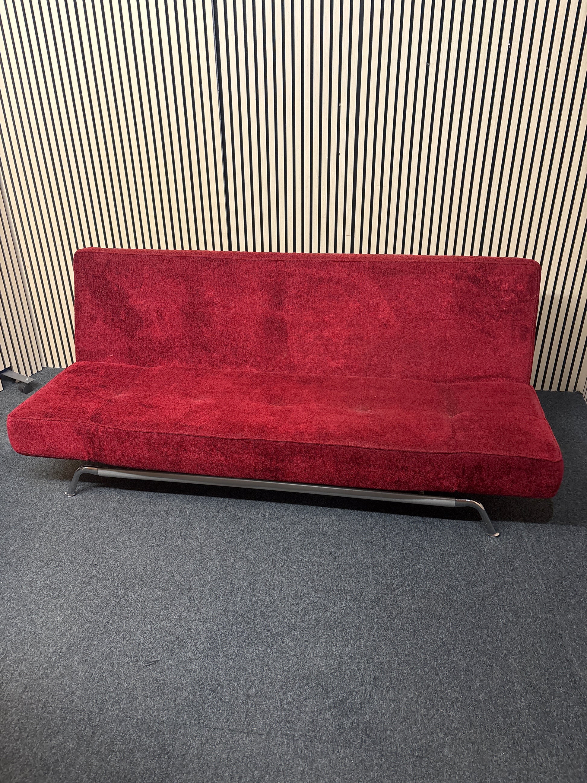 Wine Fabric Adjustable Sofa Bed 1425