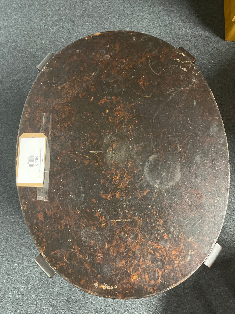 Oval mahogany tiered coffee table  1225