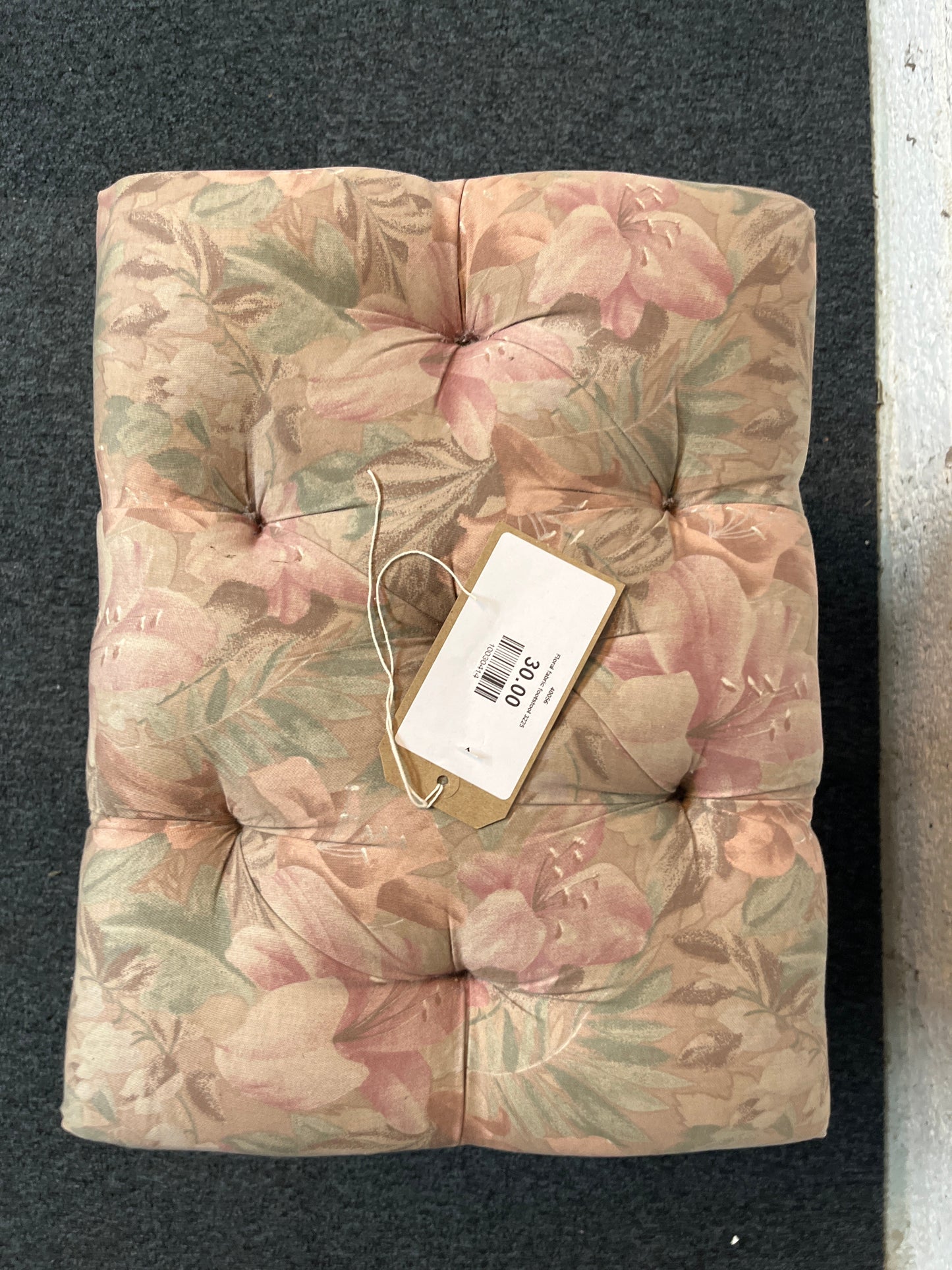 Floral fabric footstool 3225