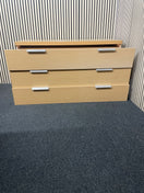 Light oak laminate 6 drawer chest, height 72 cm, width 139 cm, depth 55 cm  44707