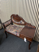 Switch Mahogany telephone table with drawer and fabric seat W90 D42 H82 2 image