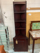 Switch Tall mahogany corner what not with base door%A0 2125 2 image