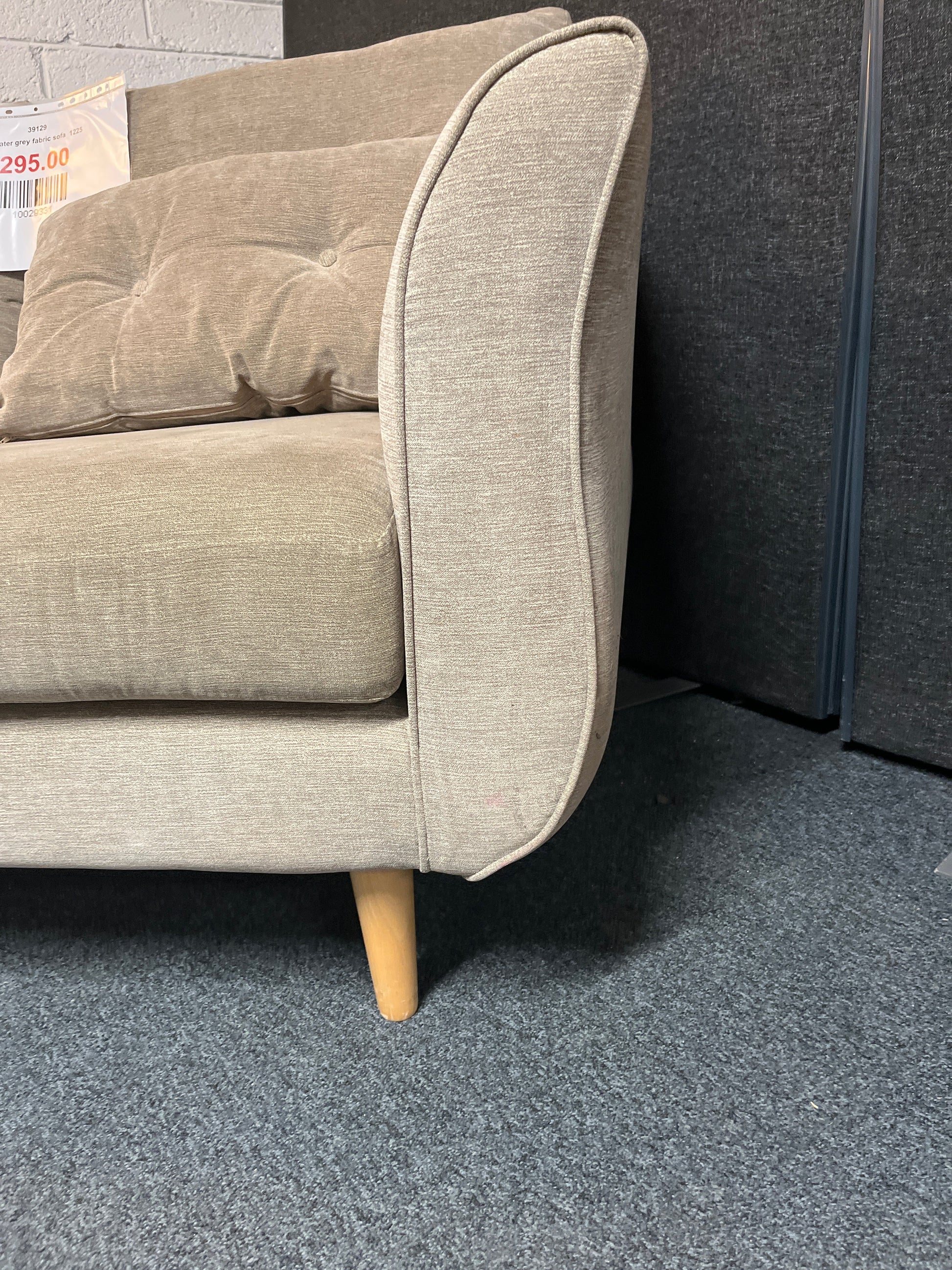2 seater grey fabric sofa  1225
