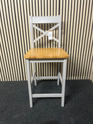 Tall grey painted wooden stools with natural timber seat  44765