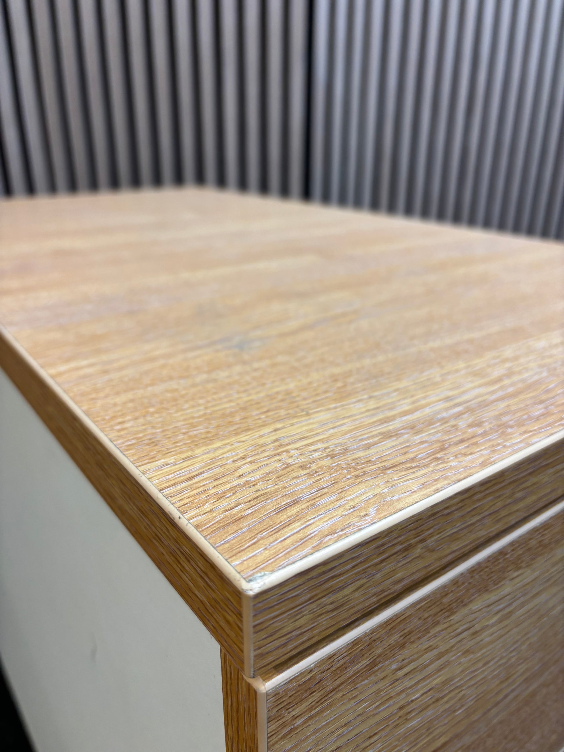 Wooden 800 desk high pedestal (800mm deep) - Oak/White