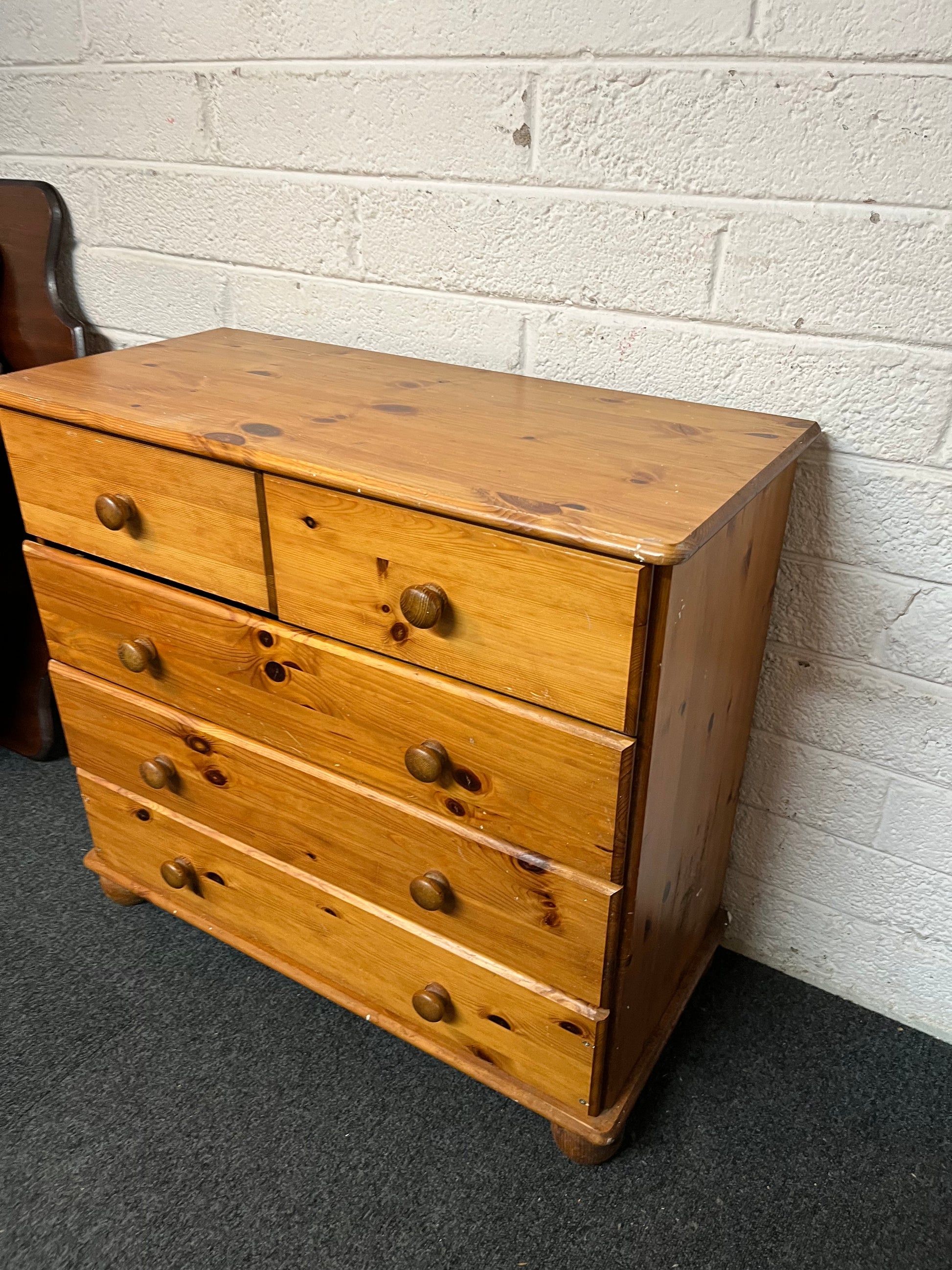 Natural pine 3+2 pine chest of drawers (H 73 x W 82 x D 39 cm) 1325
