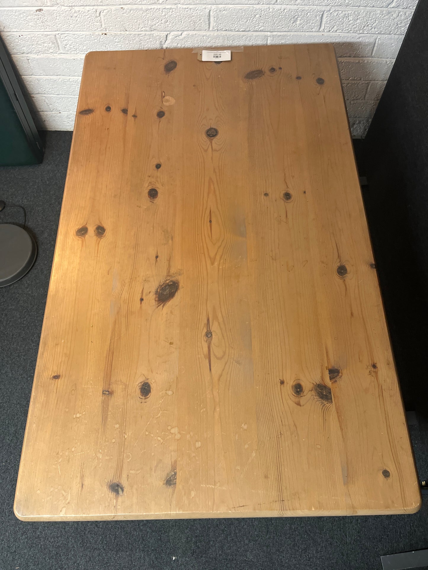 Solid pine large farmhouse rectangular kitchen table (L 153 x W 92 cm) 2225